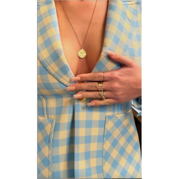 NEW SMYTHE patch pocket duchess blazer with leather elbow patches in cornflower - Picture 3 of 3